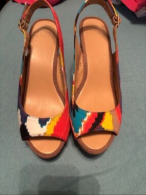 Mootsies Tootsies Multicolor Open-Toe Slingback Sandals Size 7 1/2